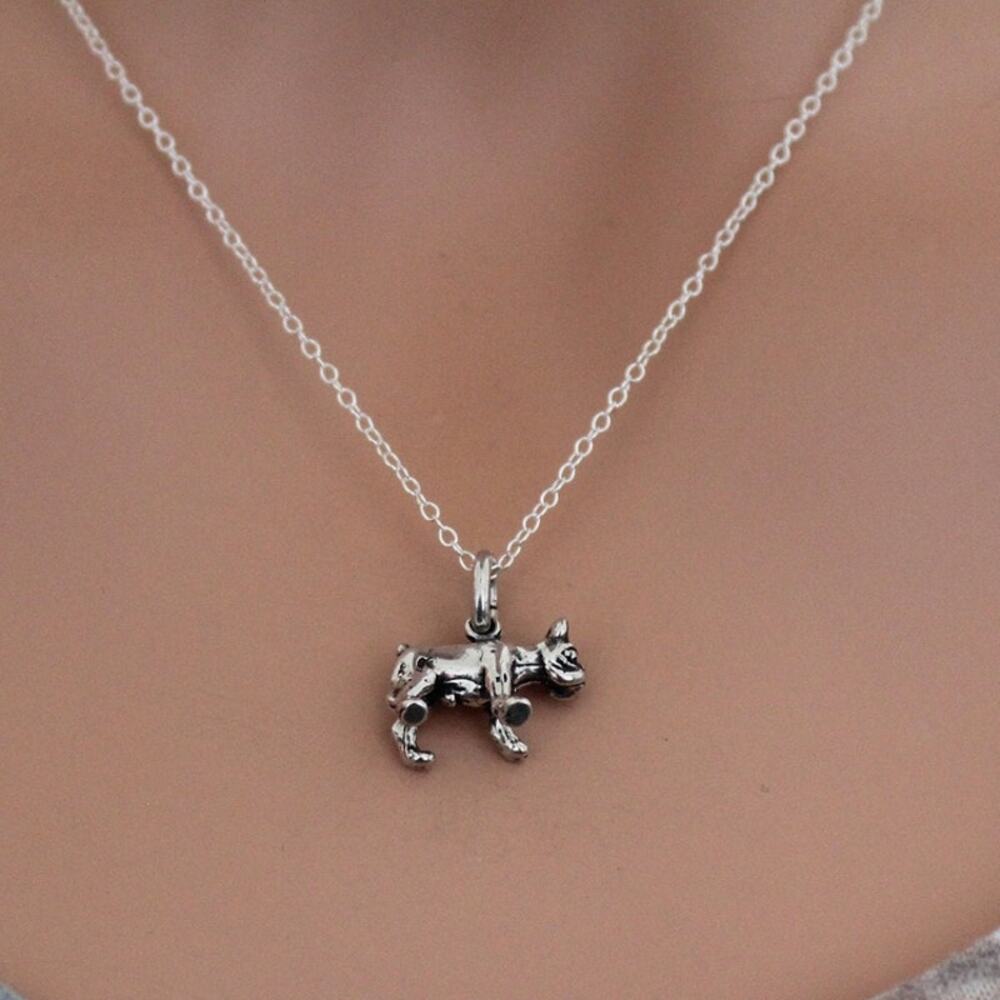 Sterling Silver Small Bulldog Necklace